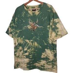 New Mexico T Shirt XL Prairie Mountain Majesty Elk Green Bleach Dye Vintage READ
